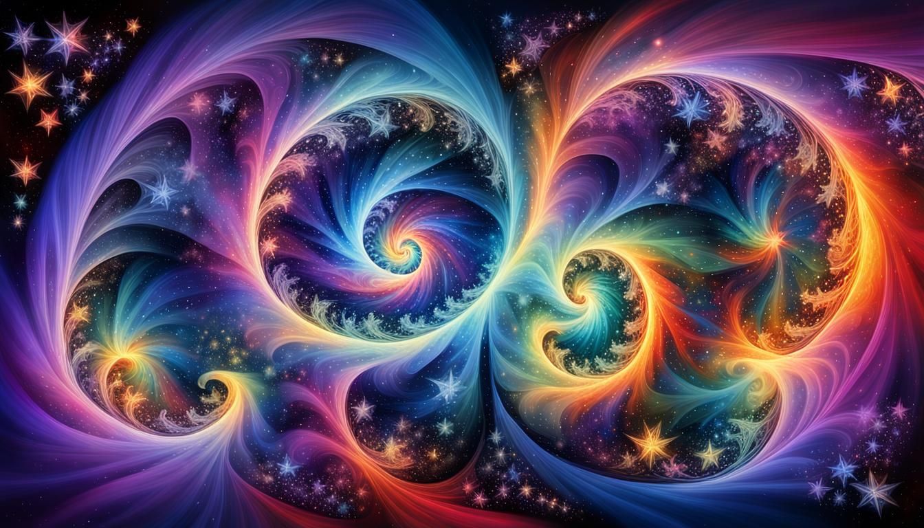 Swirling Ultraviolet Star Cluster in Dreamlike Expanse