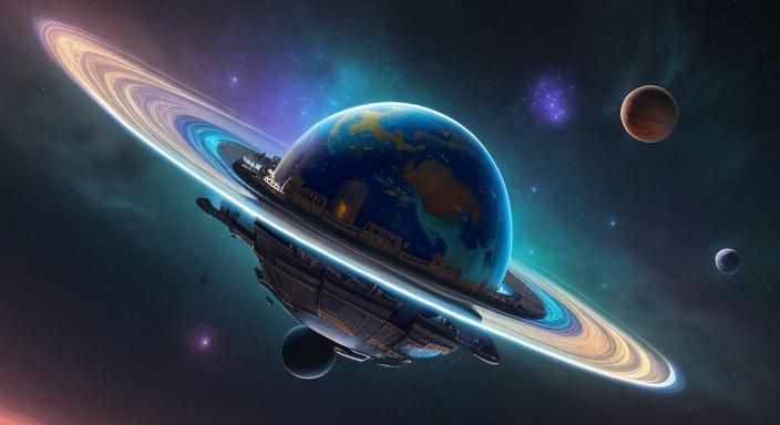 Astral Illustration of Uranus in Cosmic Mixed Media