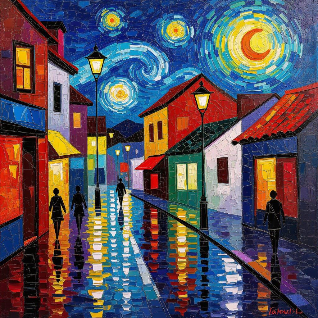 Expressionist Oil Painting of Scanners in Neo-Impressionist ...