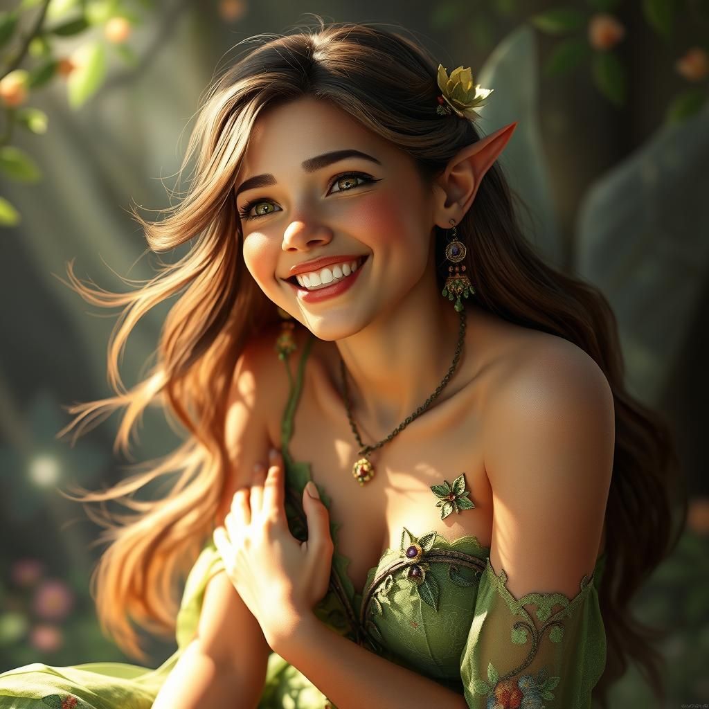 Half-Elvish Fairy Woman in Ethereal Light