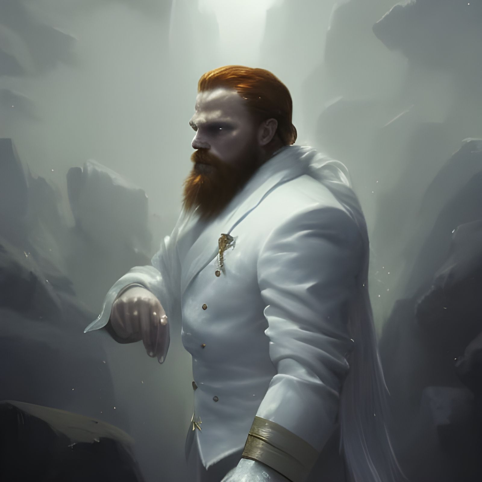 Redhead Warrior Spirit in Dark Fantasy Style