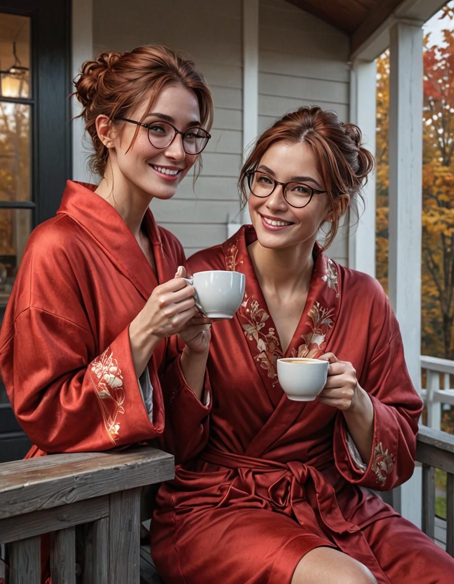 Woman in Red Robe: Hyperdetailed Portrait Art