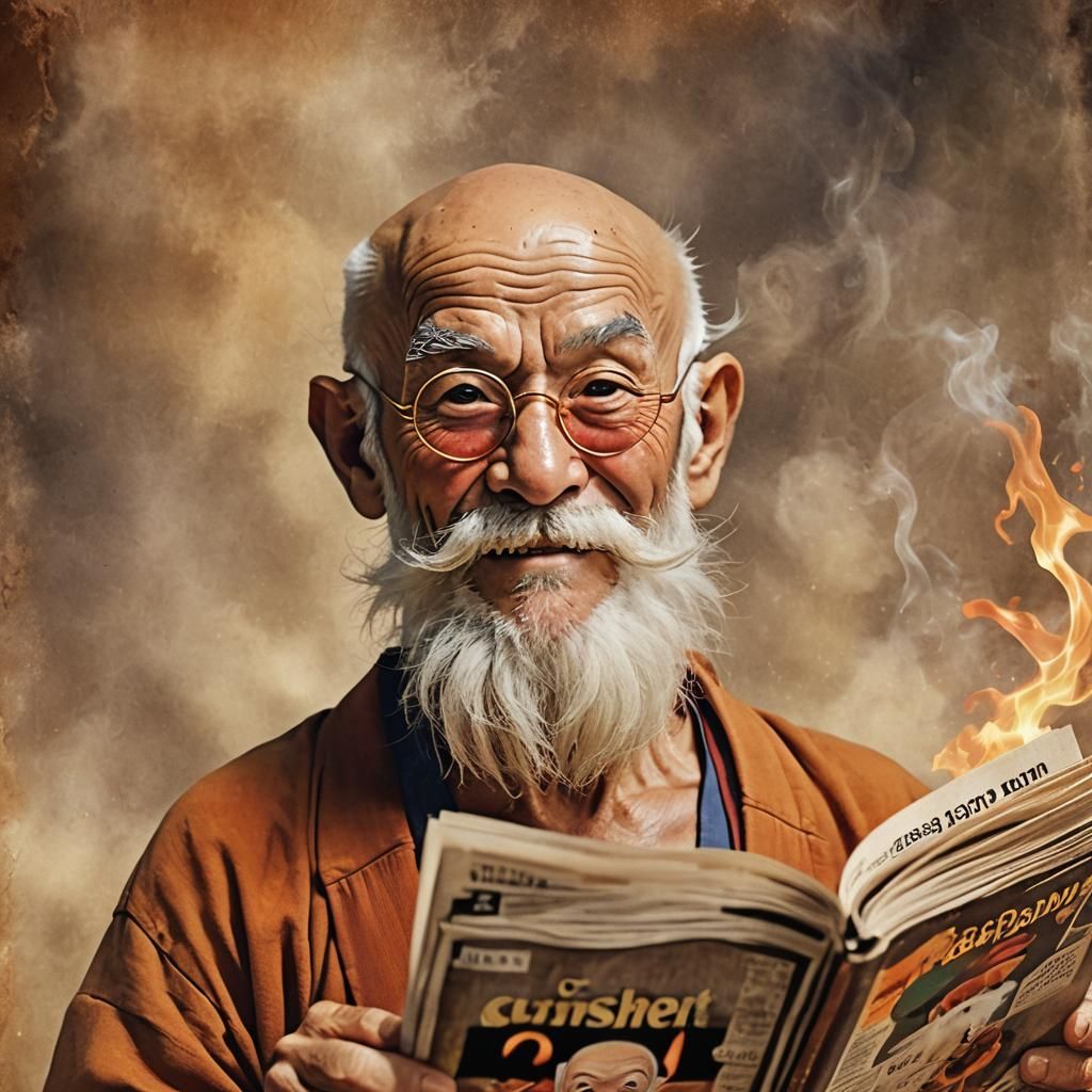 Master Roshi's Surrealistic Magazine Moment in Digital Art