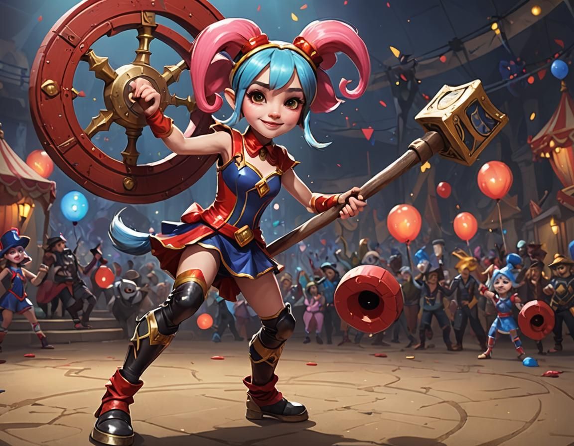 Poppy as Acrobat with Hammer Circus Prop