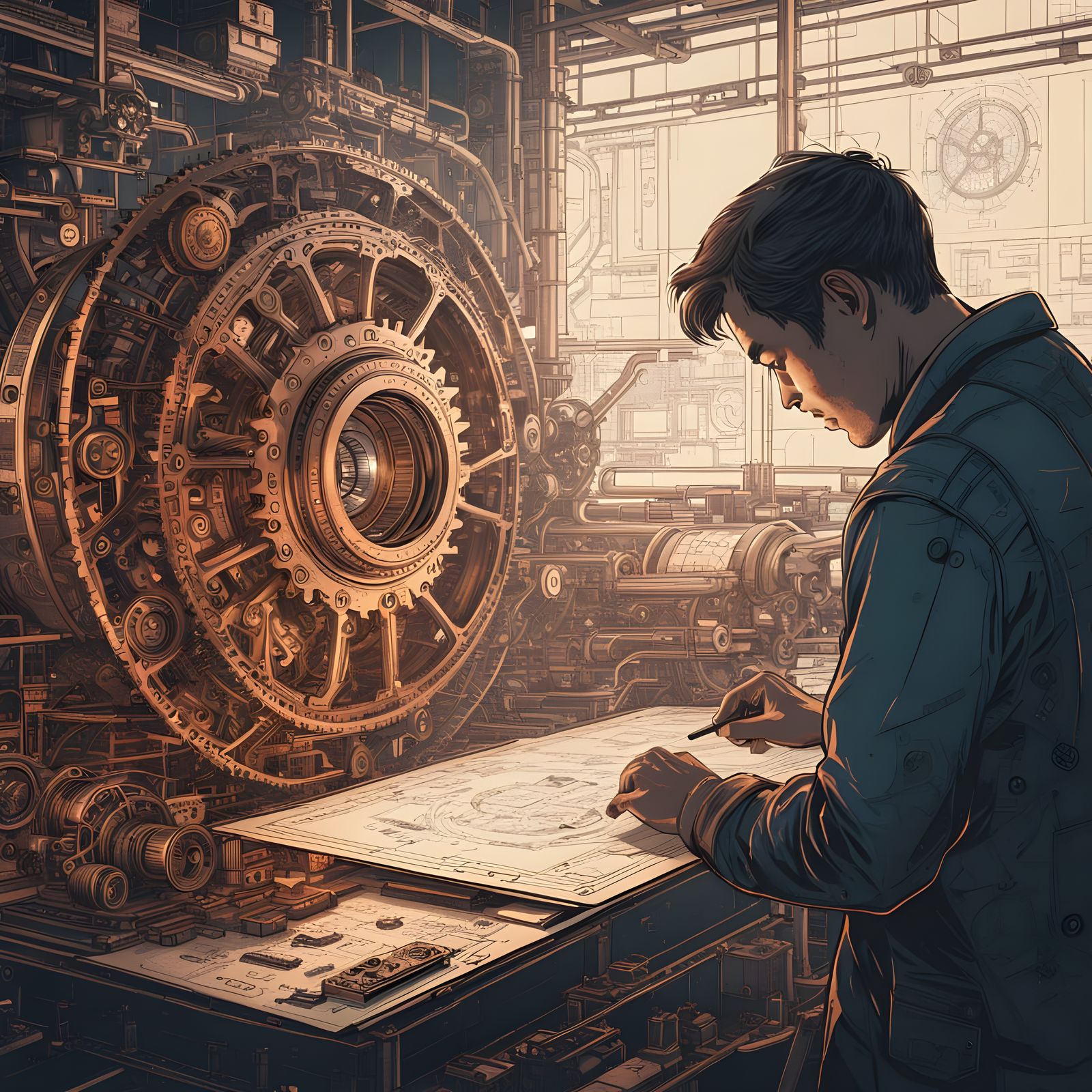 Perpetual Motion Machine Blueprint Schematic