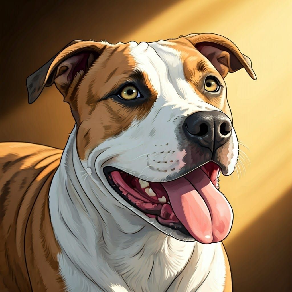 Warmth and Contentment in a Pitbull's Gentle Moment
