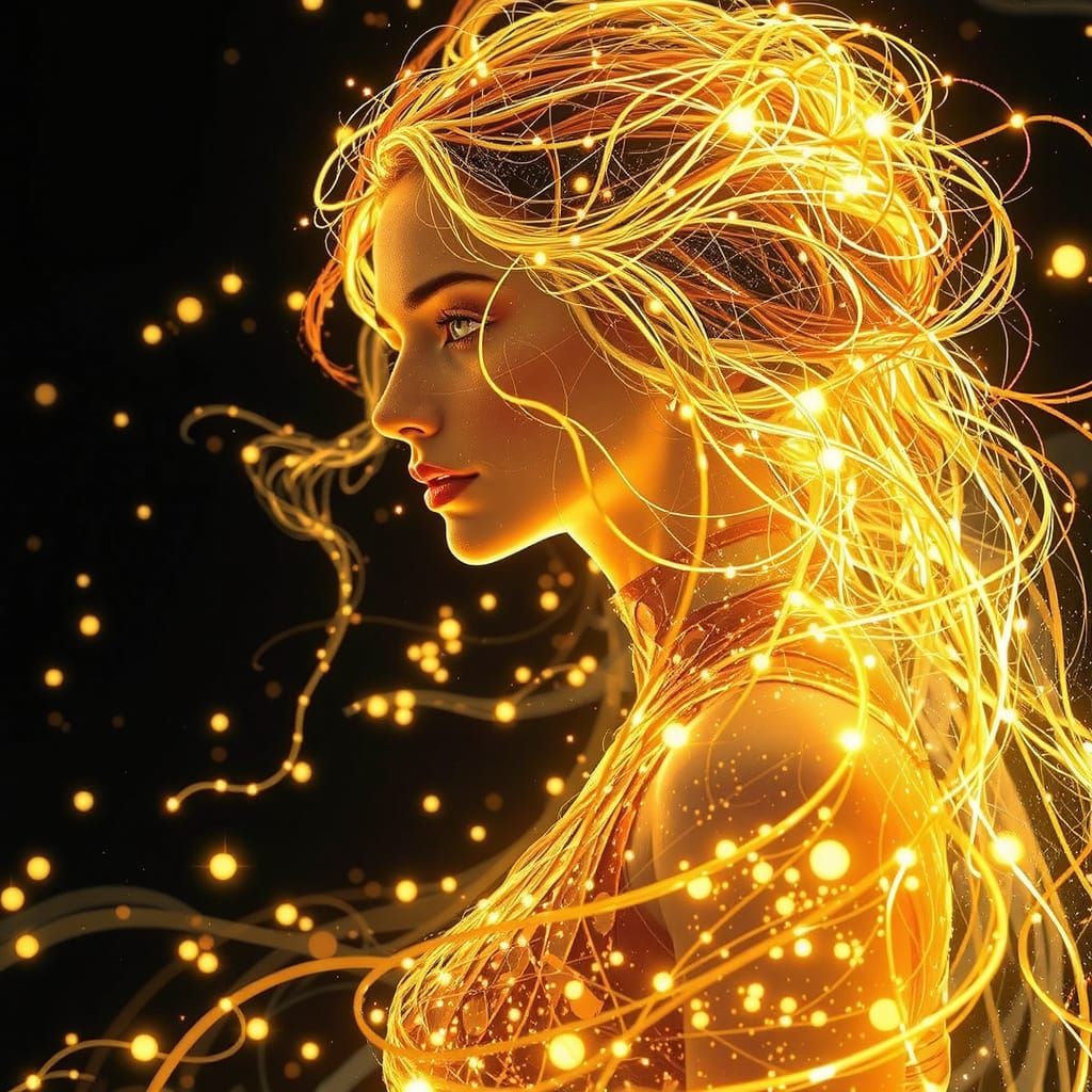 Scarlet Witch in Dramatic Red Light, Dark Fantasy Digital Ar...