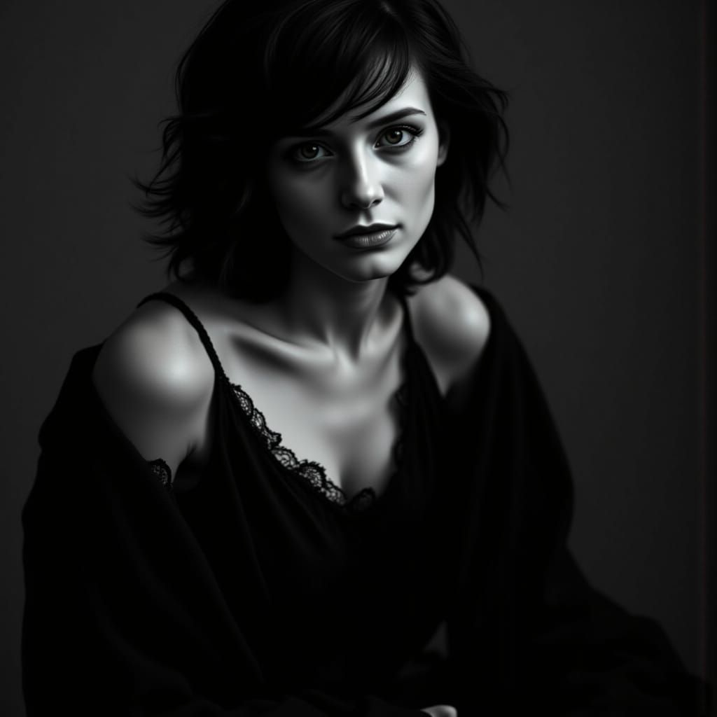 Mysterious Woman in 1920s Avant-Garde Attire