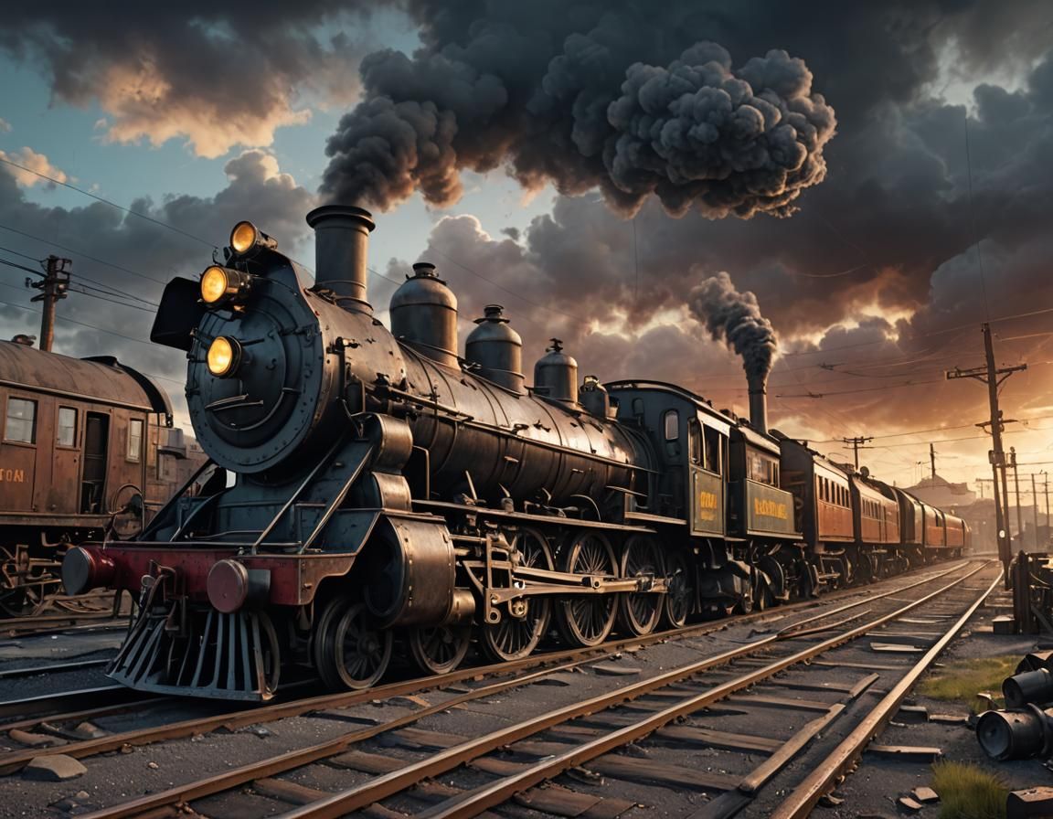 Dieselpunk Train Station in Grimdark 1940s Style