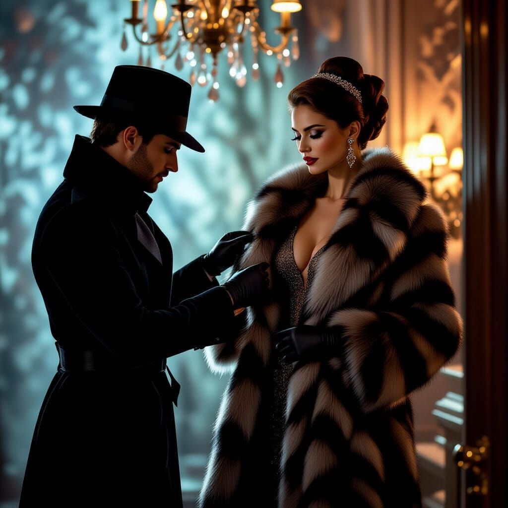 Thief Steals Fur Coat in Dramatic Photo