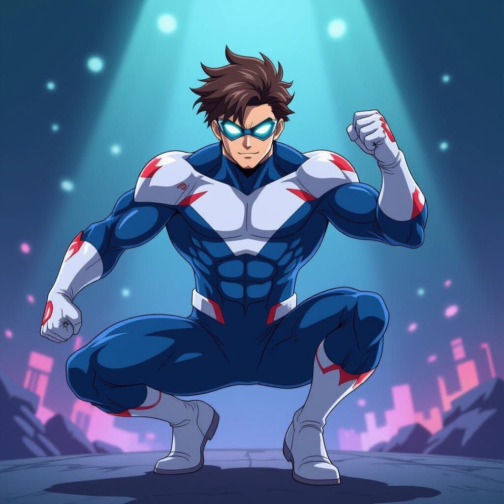 Cuttlefish Superhero: Manga-Inspired Anime Wallpaper