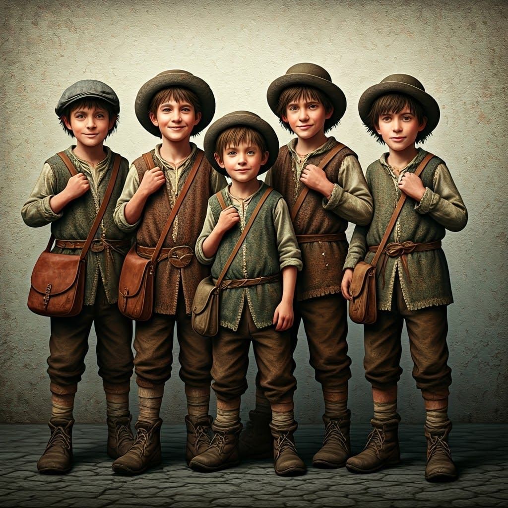 Fantasy Street Urchins in Earthy Tones