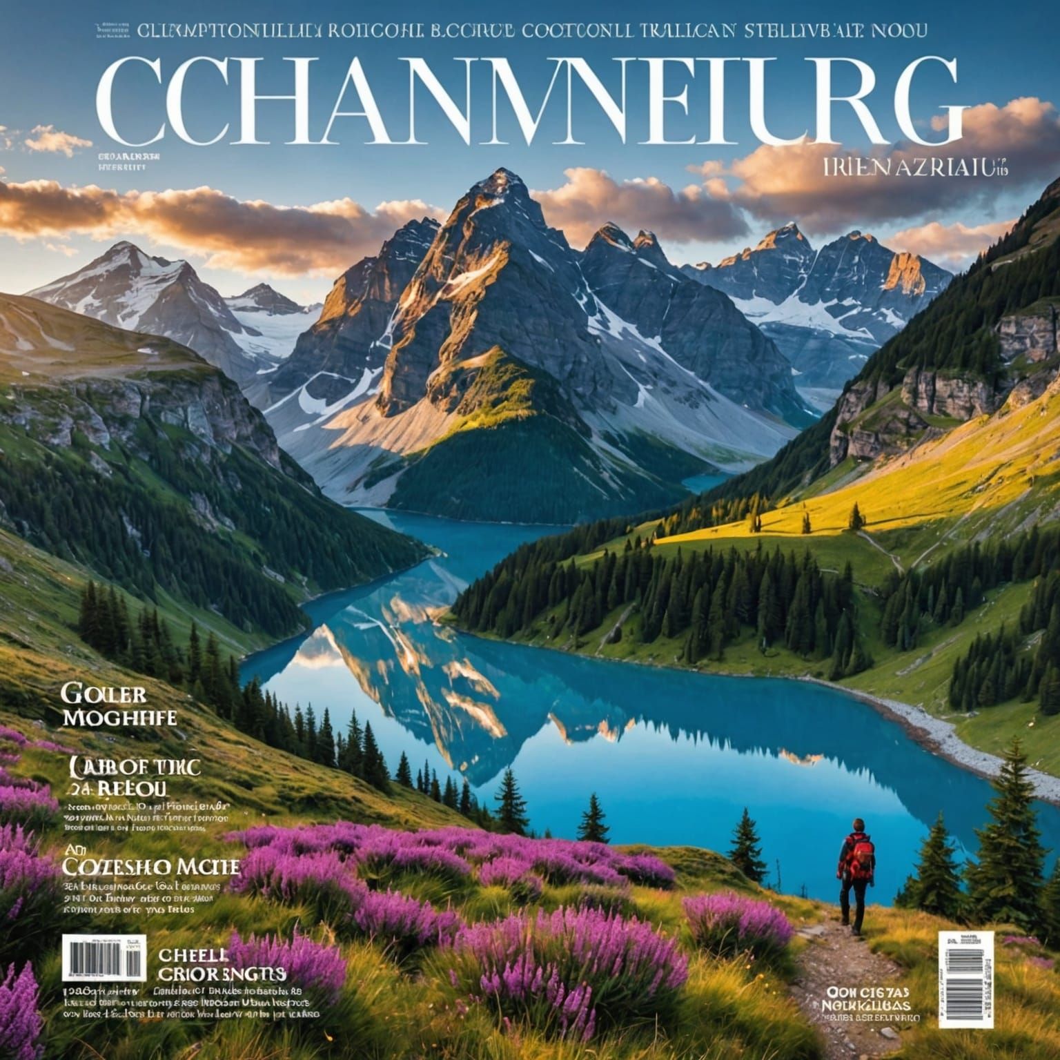 Stunning Mountain Landscape Travel Magazine Cover