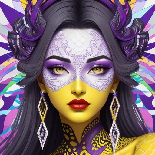 Abstract Fractal Art Portrait of a Woman