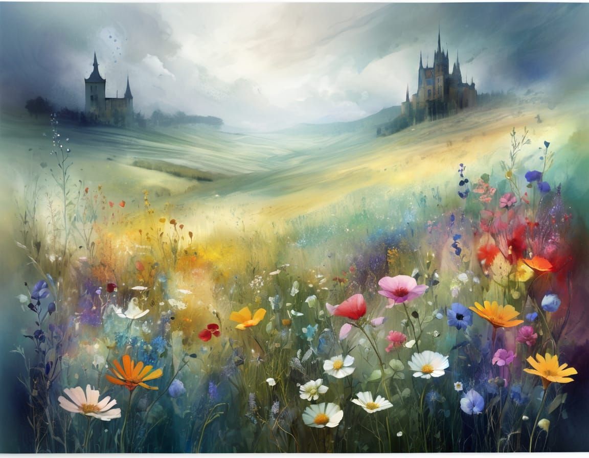 Wildflowers Dance in Vibrant Arabesque Patterns