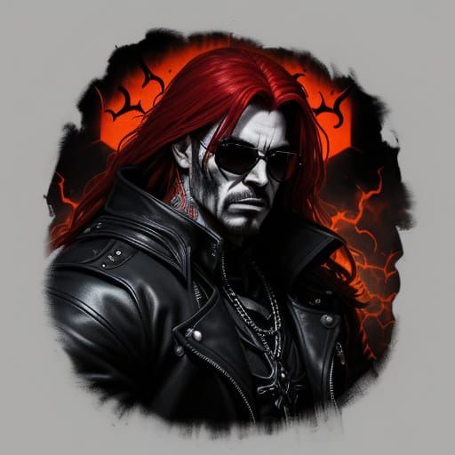 Dark Fantasy Demonic Wrestler in Hellish Flames