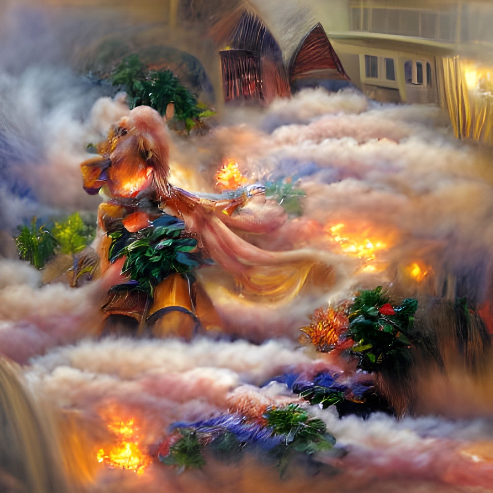 Fiery Goddess of Chaos in Ethereal Fantasy Style