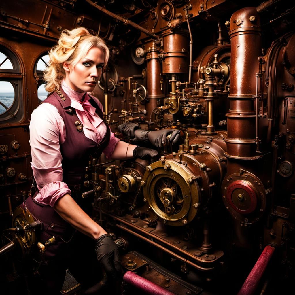 Dale: Steampunk Mechanic Repairs Engine