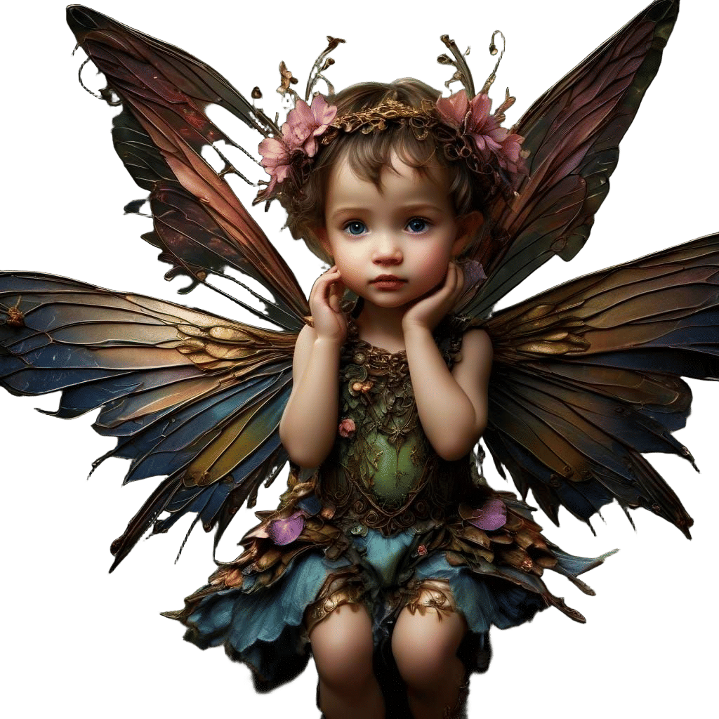 Hyperrealistic Baby Fairy Portrait with Intricate Wings