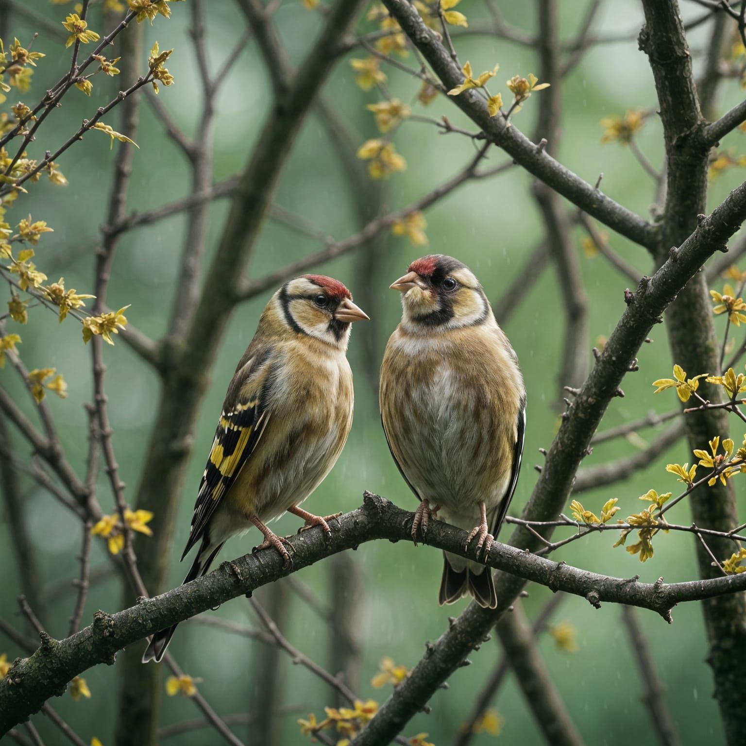 Detailed Goldfinch Owl in Cinematic Style