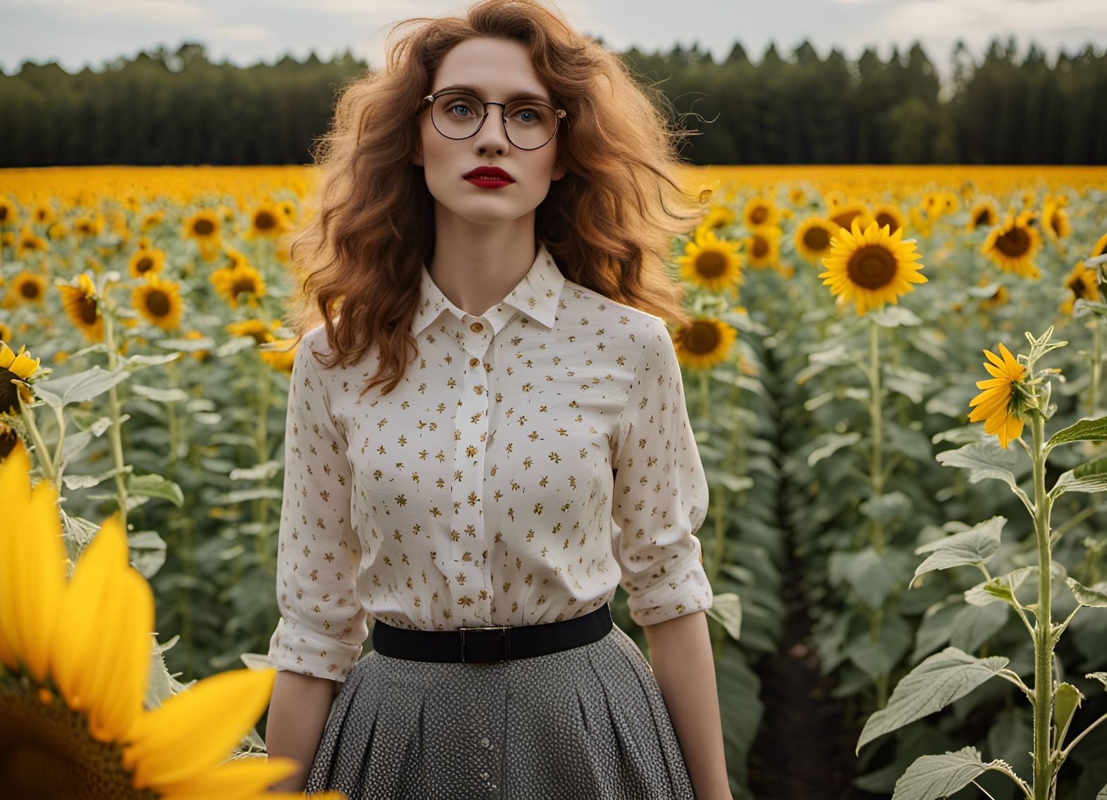 Genderfluid Person in Sunflower Field