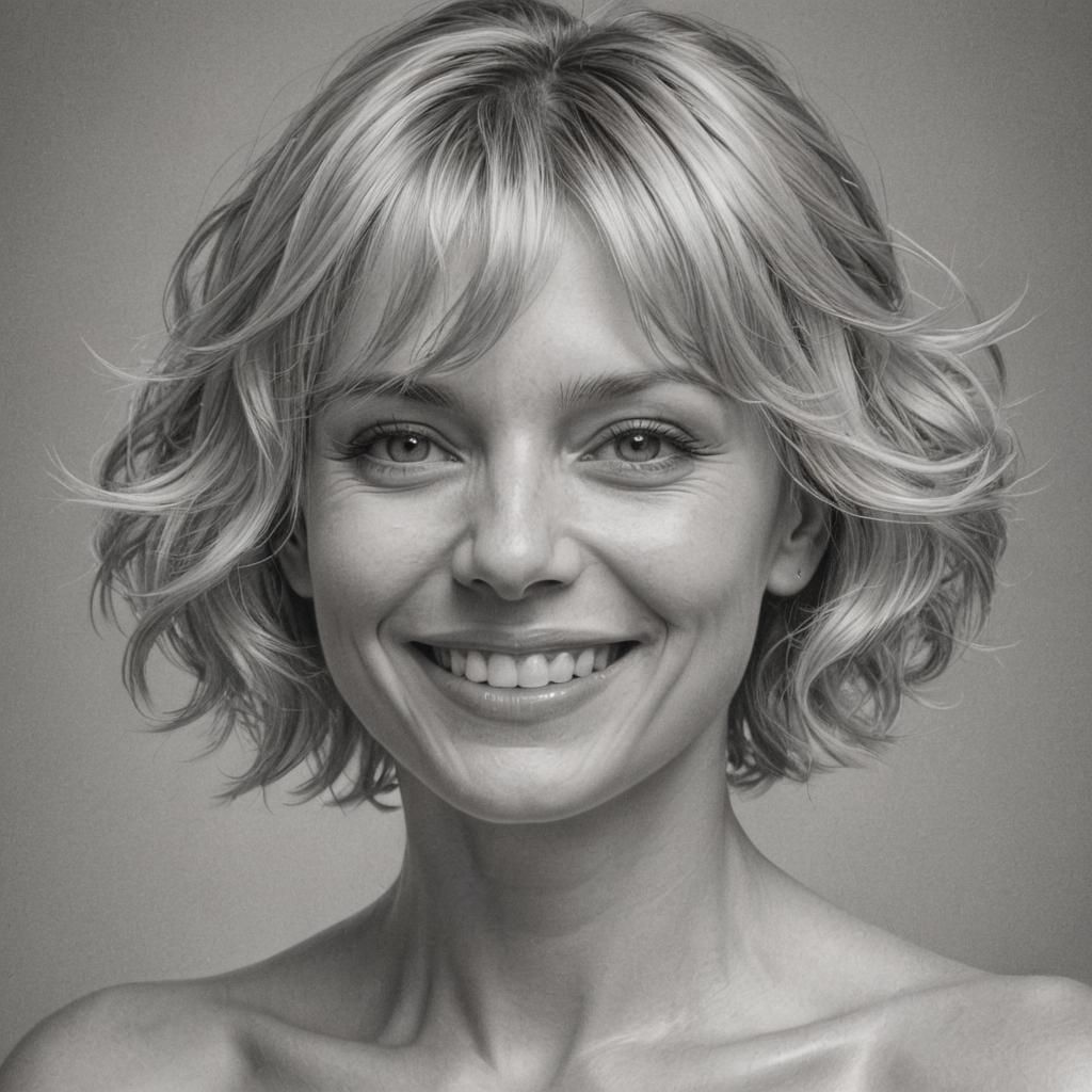 Elegant Pencil Portrait of a Blond Woman