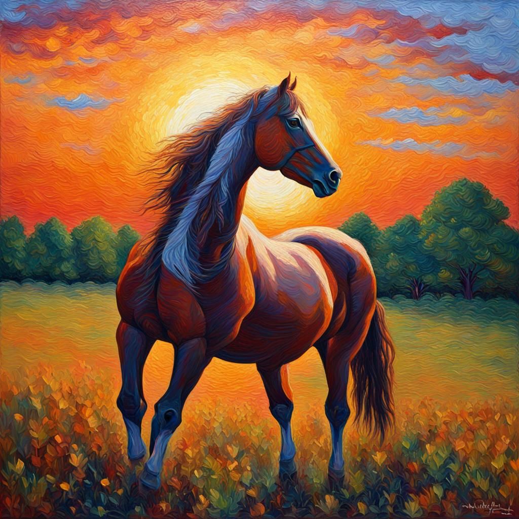 Horse in the Morning Glow