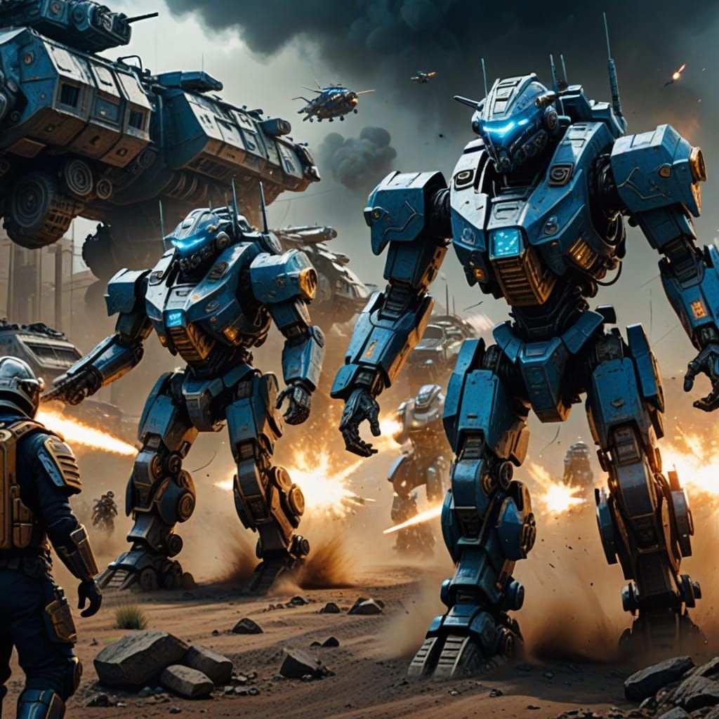 Futuristic Warriors Ride Zebra-Pulled War Carts