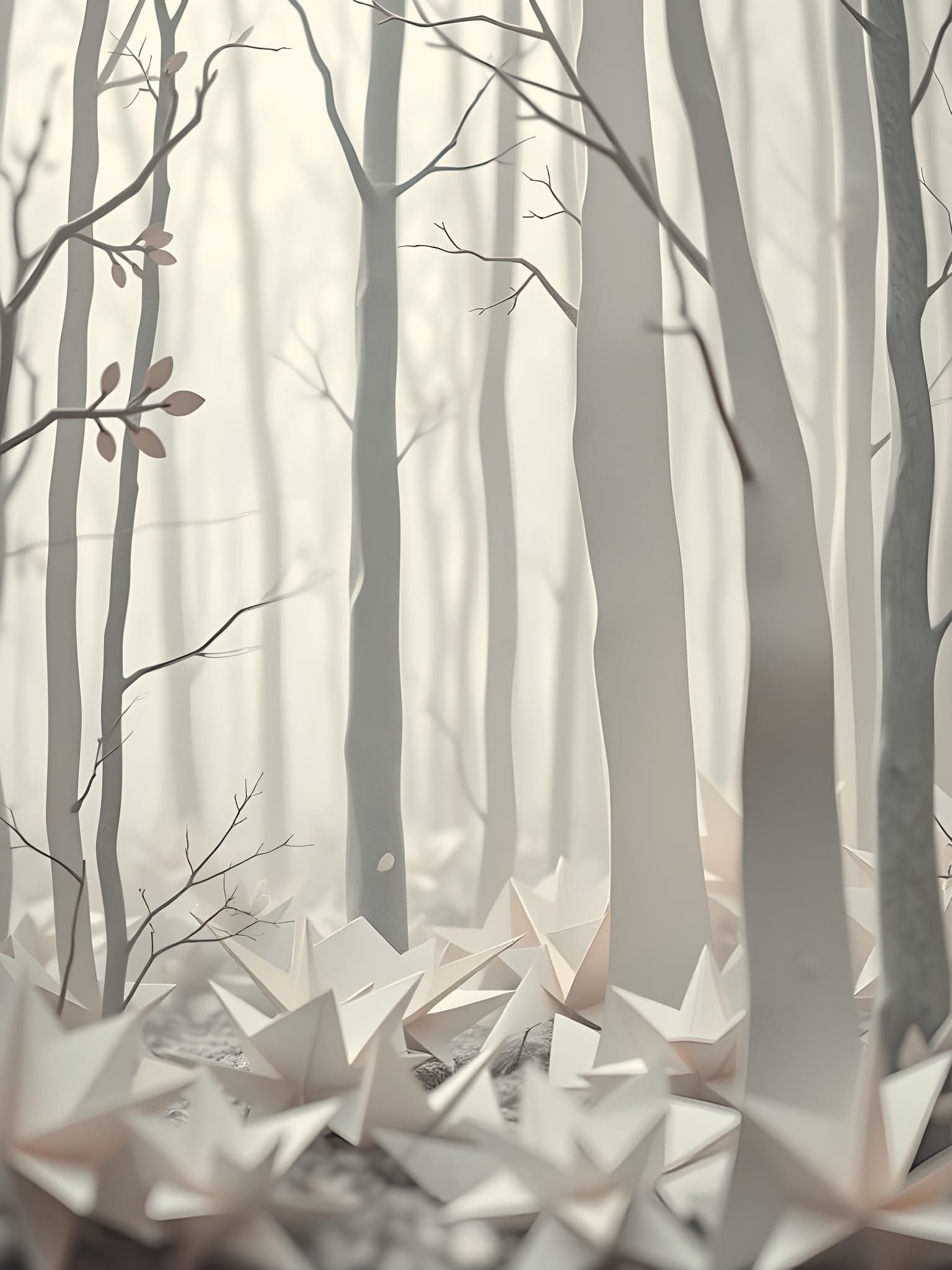 Origami Darkness in the Woods Papercraft