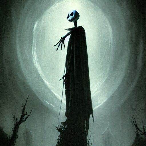 Jack Skellington in Dark Gothic Horror Style