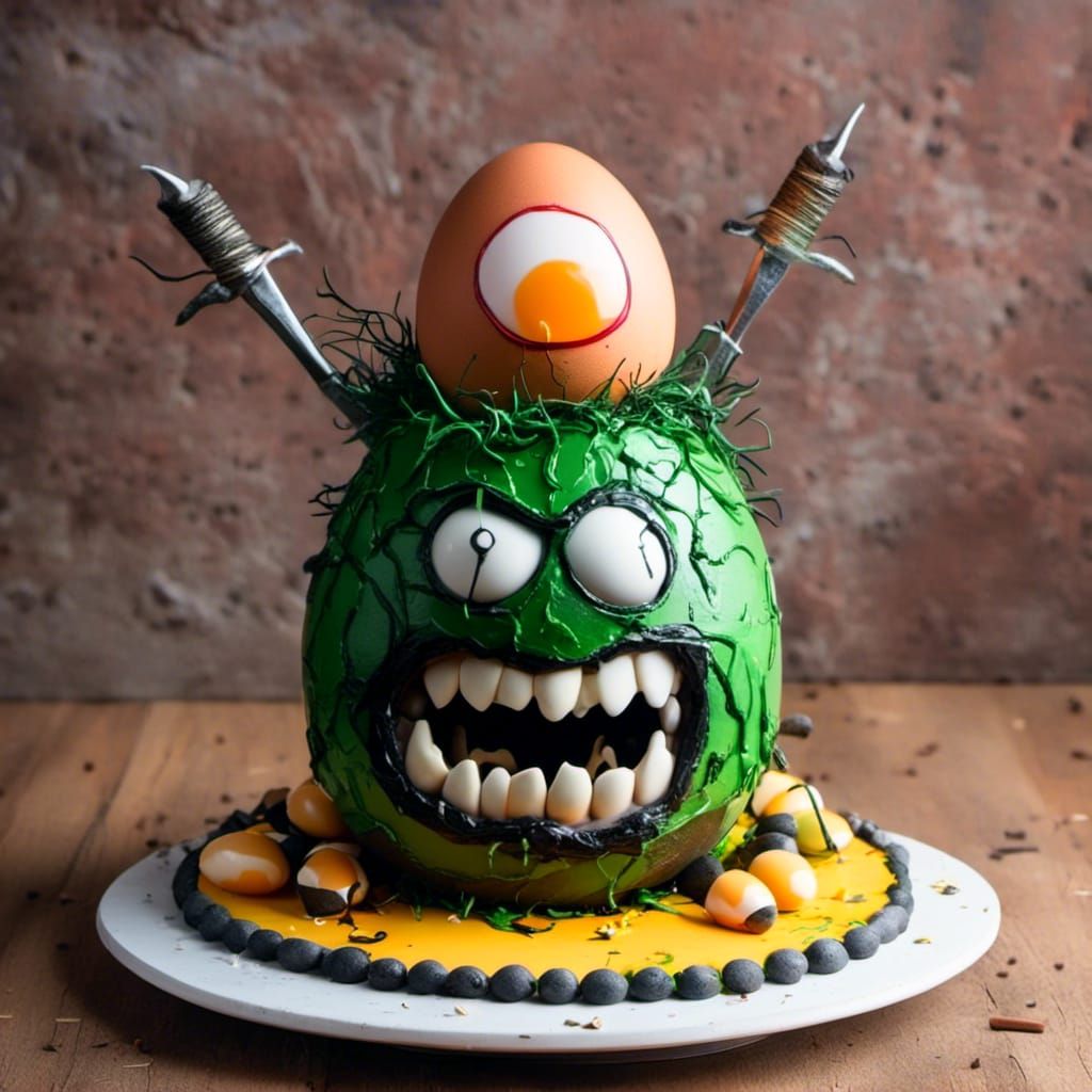 Angry Egg on Bachelor Party Cake