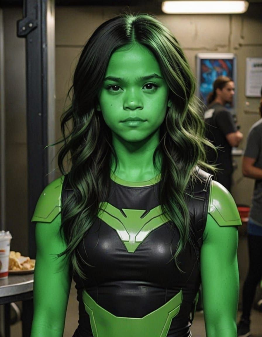Jenna Ortega as She-Hulk, Athletic Cinematic Portrait