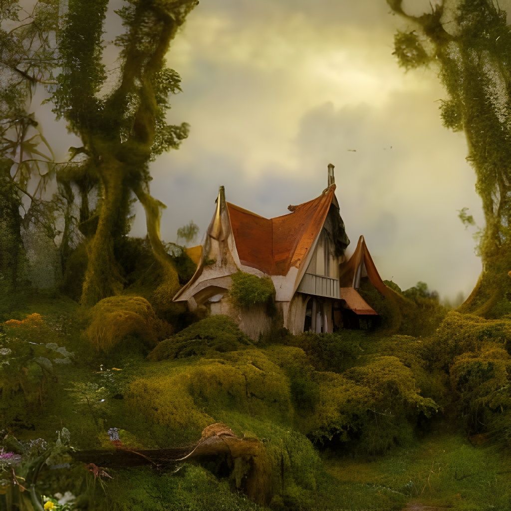 Overgrown Farmhouse: A Maximalist Storybook Illustration