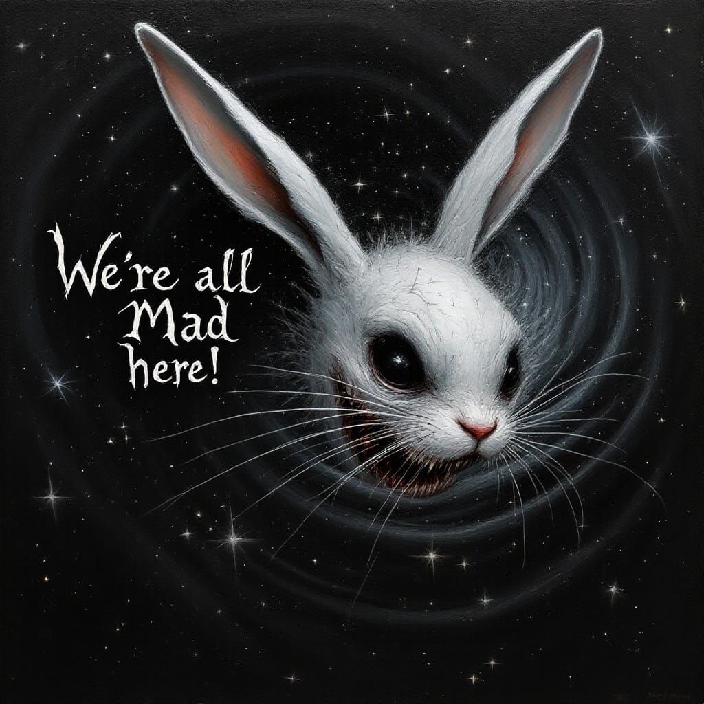 Ethereal Hare Adrift in Cosmic Black Hole