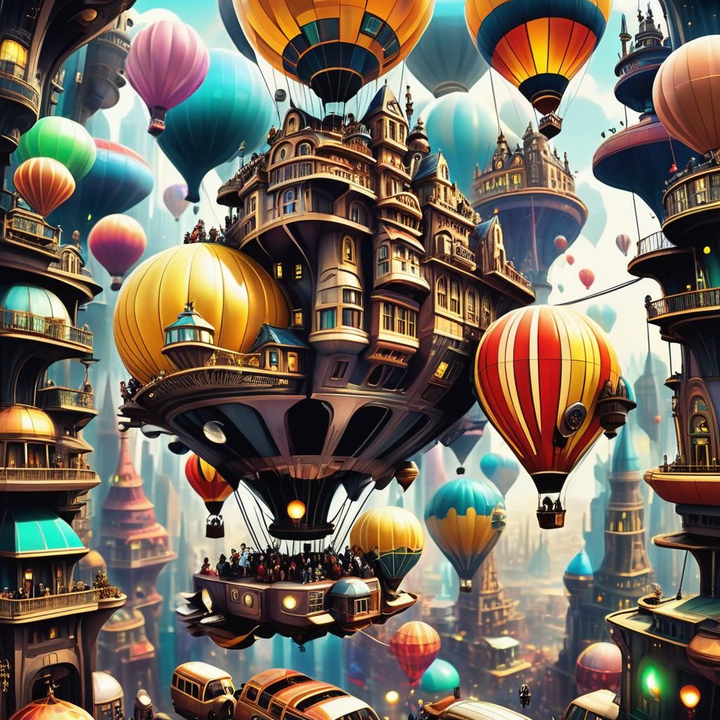 Teslapunk Arcology: Ethereal Cityscape in Skyscraper