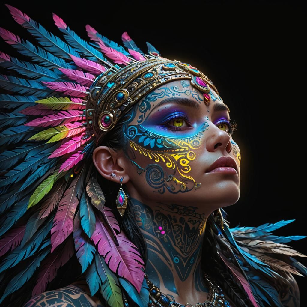 Mystical Portrait with Glowing Eyes, Hyperrealistic Digital ...