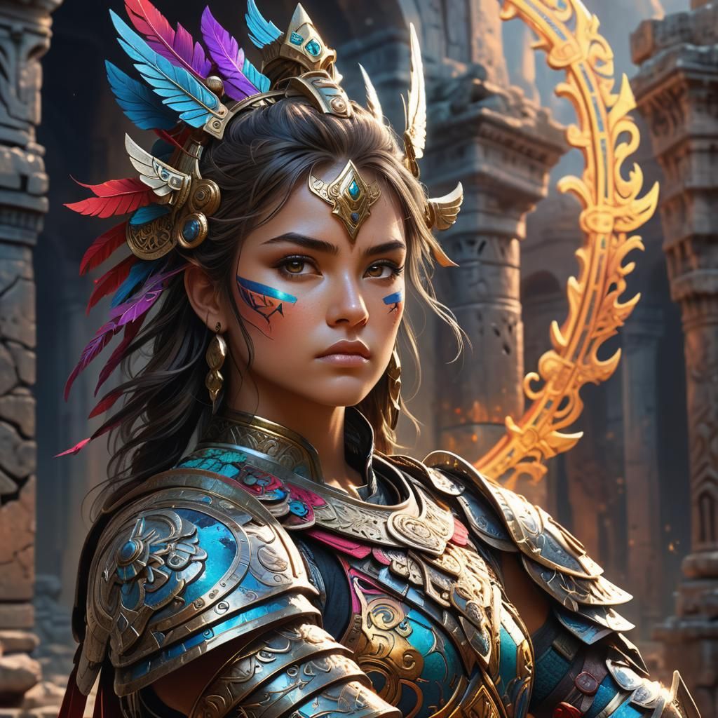 Detailed Digital Warrior Concept Art