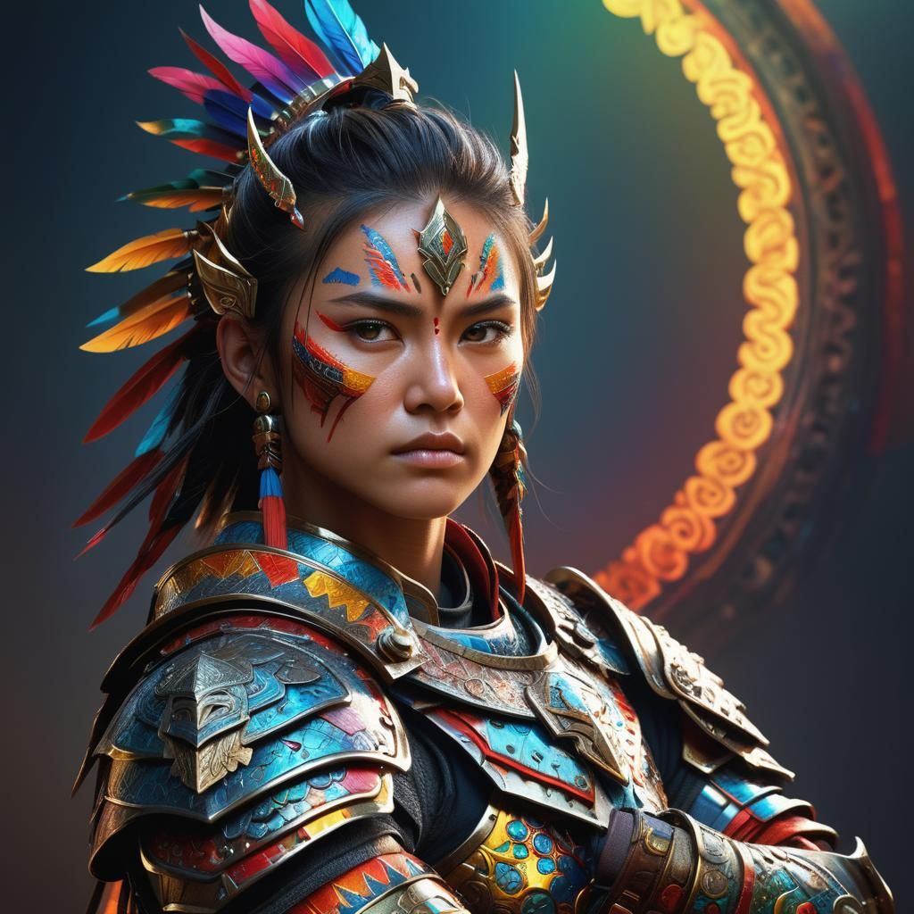 Fantastical Warrior in Detailed 3D Digital Art