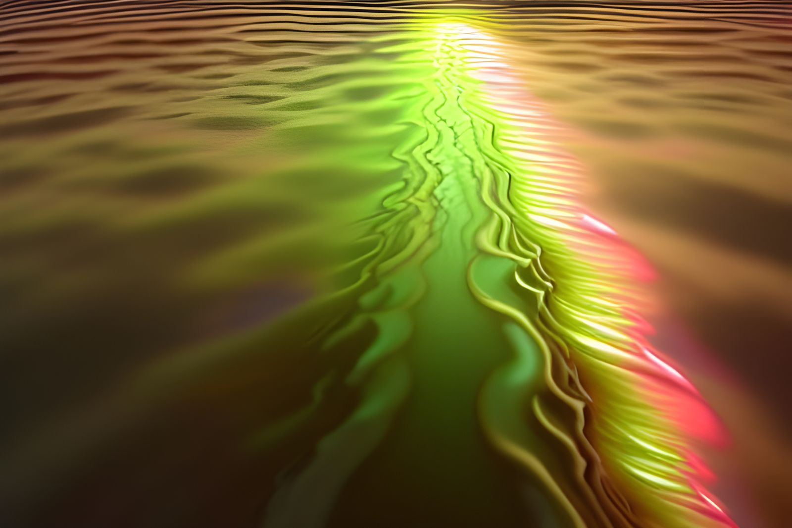 Celestial Water Fusion in 3D Rendered Art