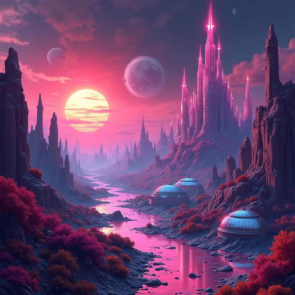 Futuristic Dr. Pepper Planet: Retro-Futurism in Space