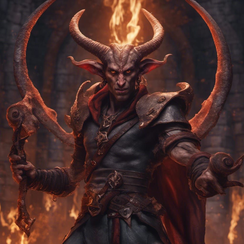 Detailed Tiefling Character Concept Art