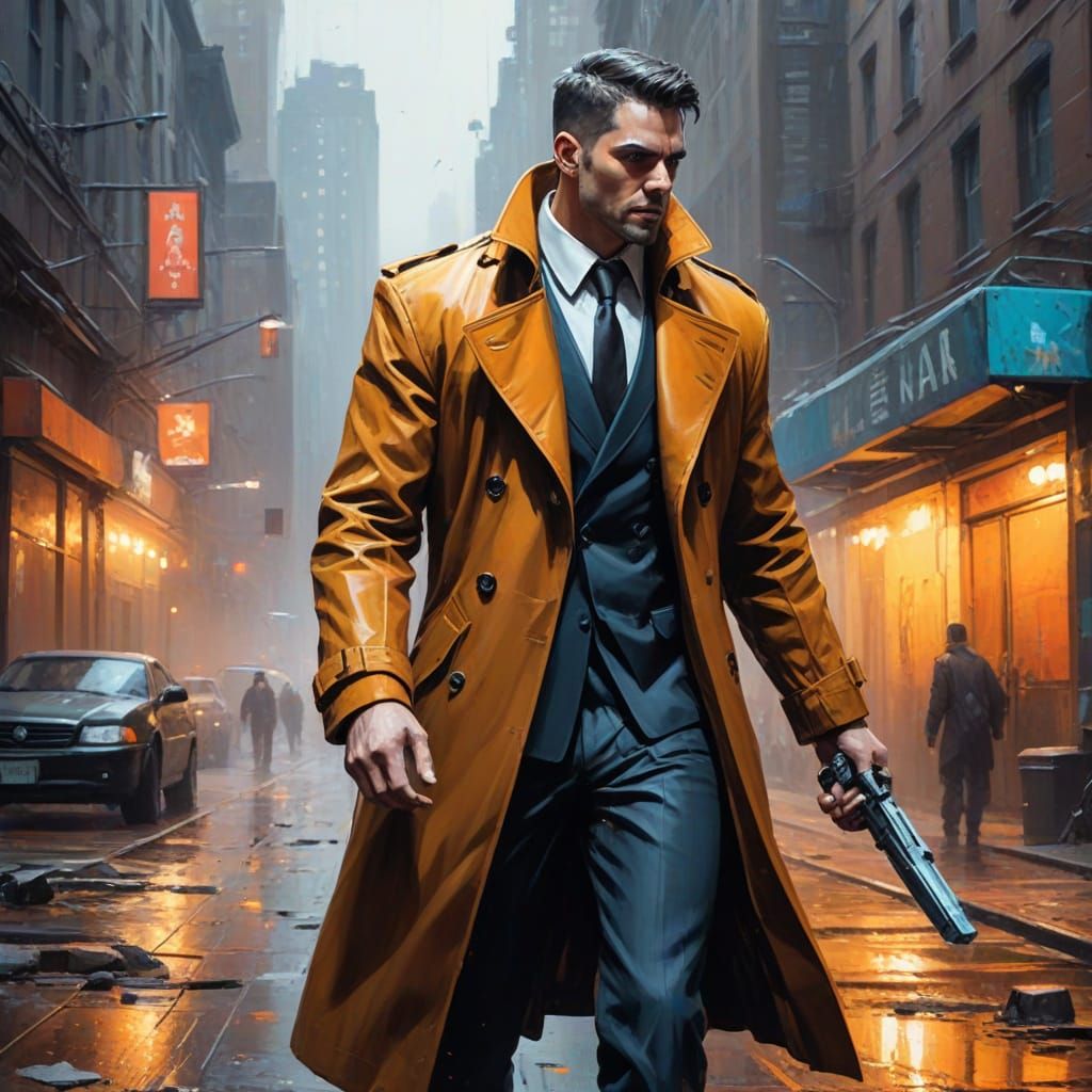 Steampunk Robot Fight in Textured Oil Painting