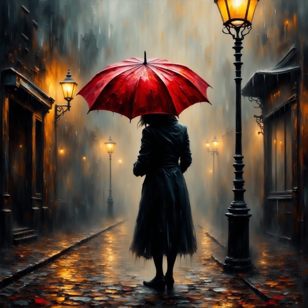 Mysterious Figure in Foggy Street in Grungy, Otherworldly St...