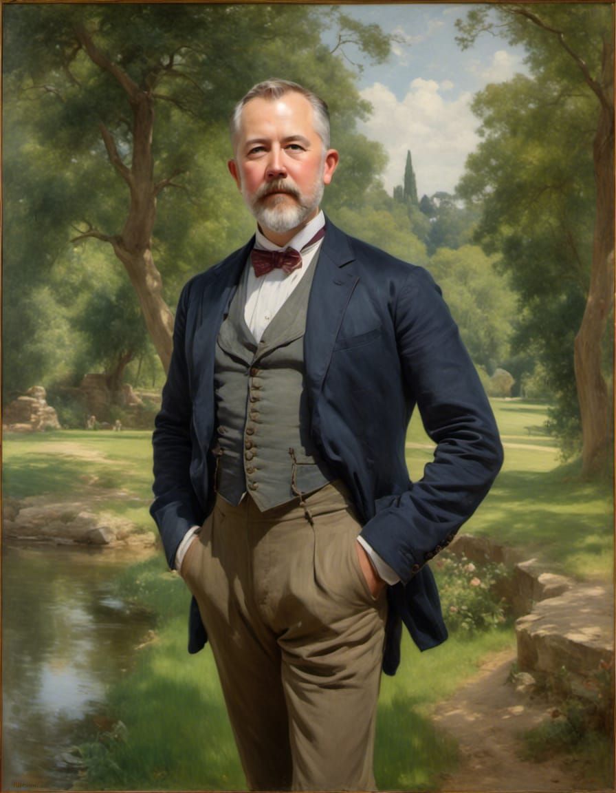 Edwardian Gentleman Portrait in Sargent Style
