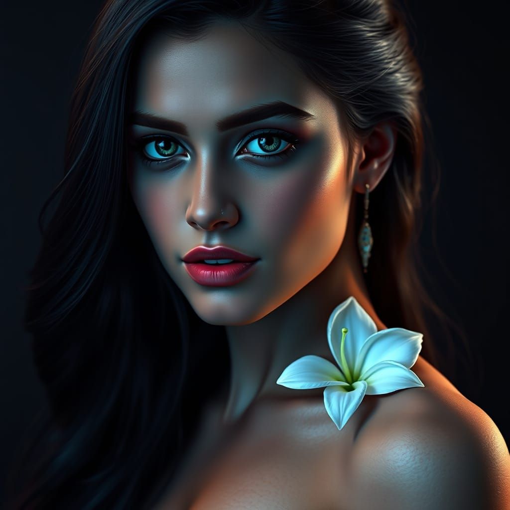 Surreal Kashmir Goddess in Jasmine White Attire