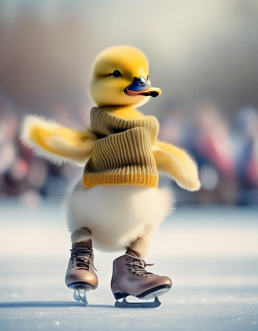 Duckling champion ice skater