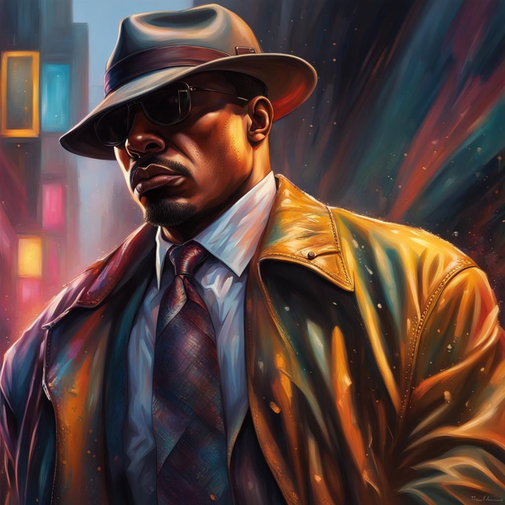 Hyperrealistic Gangster in Splash Art Style