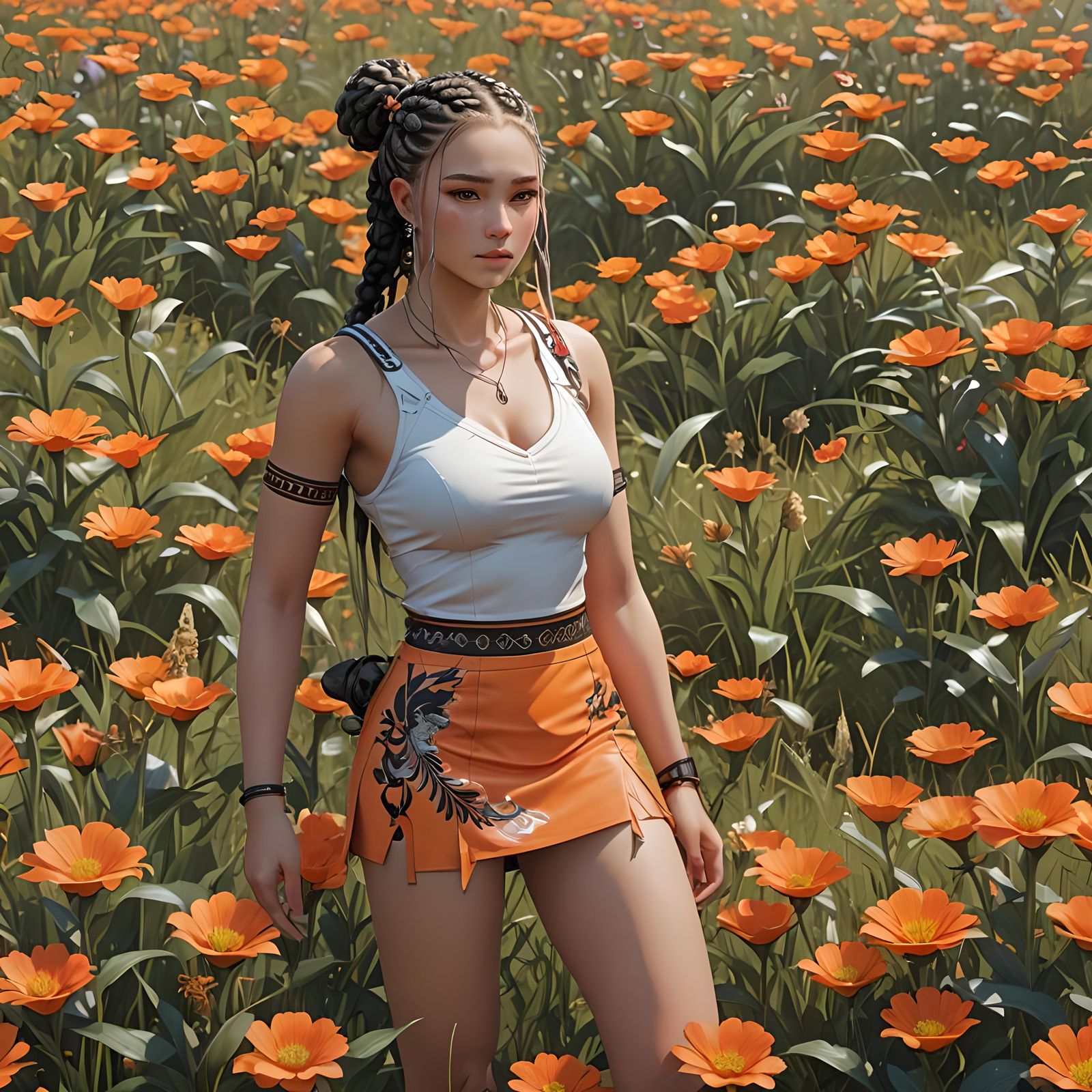 Greek Woman with Dragons: 3D Anime Art