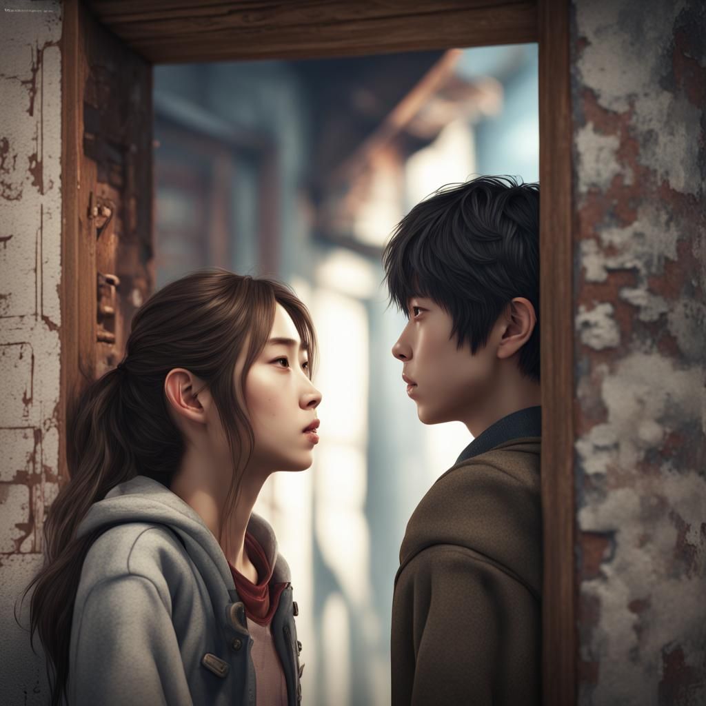 Dramatic Korean Teenagers in Fantasy Art Style