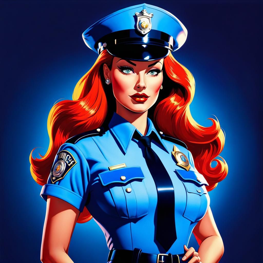 Jessica Rabbit as Police Officer in Pixar Style